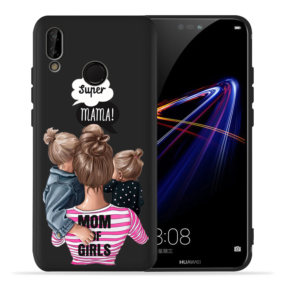 Модный черный чехол для телефона Mam Super Mom Baby Girl Huawei P40 P30 Lite Pro P20 P10 lite Mate 20 мягкий
