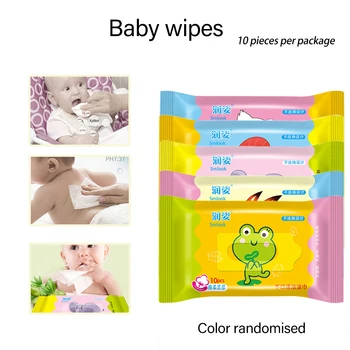

(10 pcs) Kid Wipe Cartoon Wet Wipe Child Friendly Sensitive Wipes without Alcoholic Wet Paper Wipes Baby Pure Water Wipes