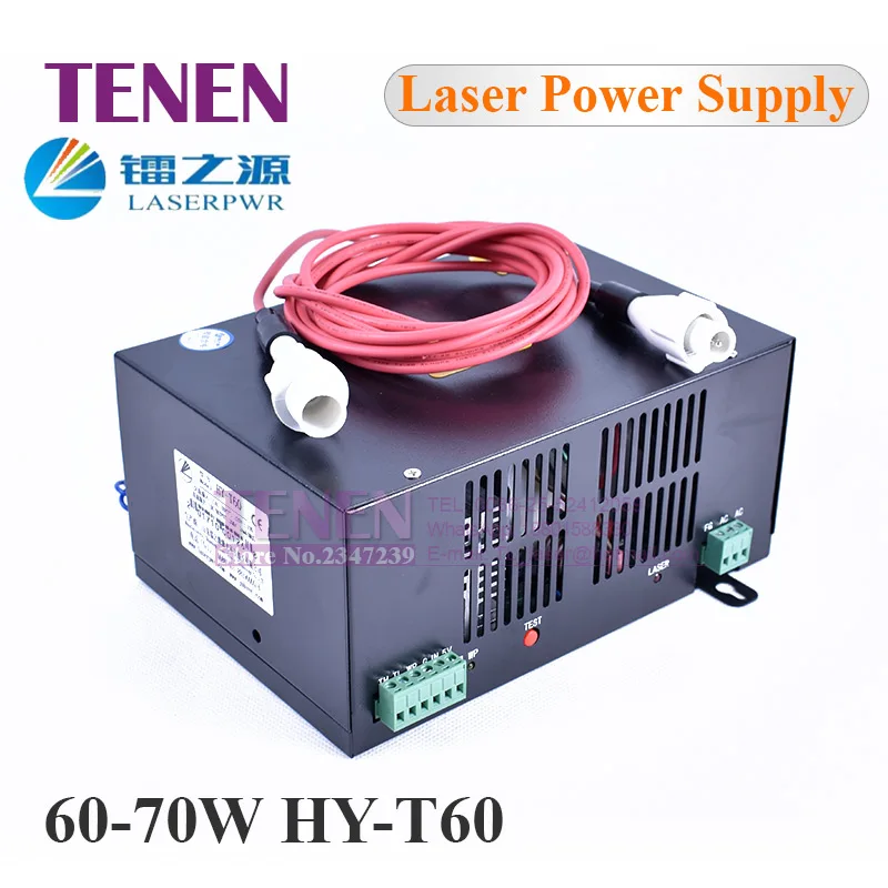 HY-T60 60 Вт CO2 лазерной Питание 110 V/220 V высокой Напряжение для гравировки резки и соответствием с лазерной трубки гарантия 1 год