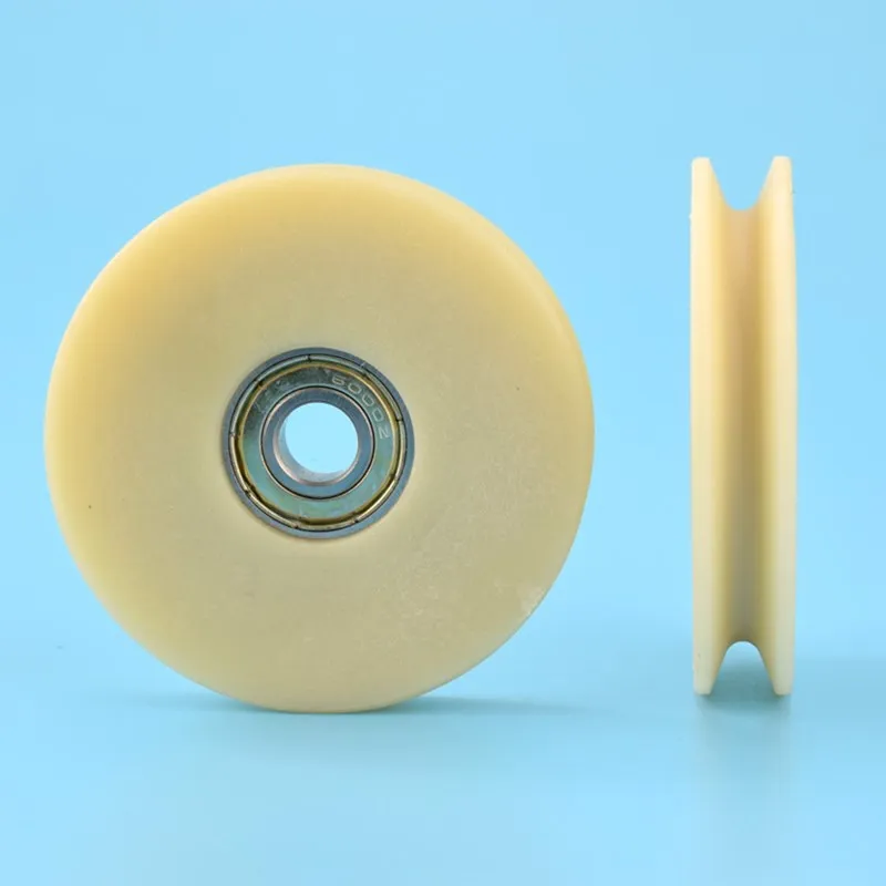10 Stück V/U-Nut Kunststoffbeschichtetes Lager 6000ZZ 10 x 68 x 12,5 mm POM-Nylon-Riemenscheibenrollenrad Bohrungsgröße 10 mm Durchmesser 68 mm – Detail 4