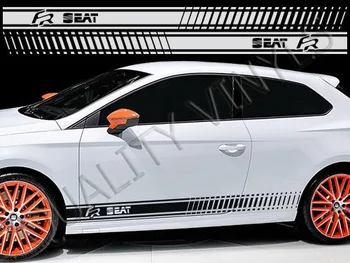

For 1Set/2pcs RS195 SEAT FR RACING STRIPES IBIZA LEON ATECA GRAPHIC DECAL STICKERS Car styling