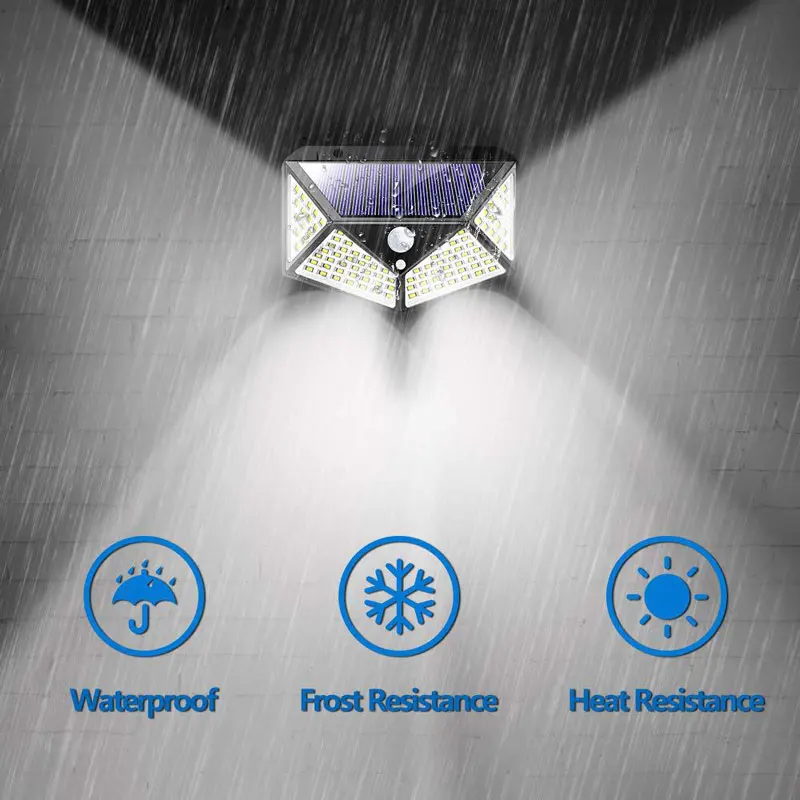 New solar 100 LED human body induction lamp waterproof outdoor lighting wall lamp lawn garden landscape