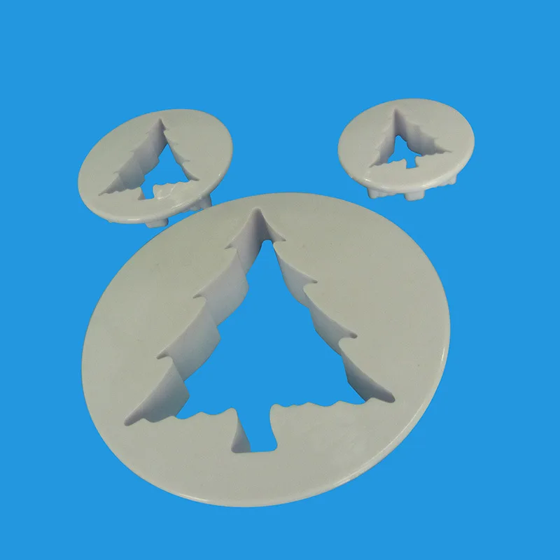 3PcsSet Plastic Christmas Tree Cookie Cutter Pressing Pastry Mold Tools 3D Cake Biscuit Baking Mould Fondant Decorating Tools 5