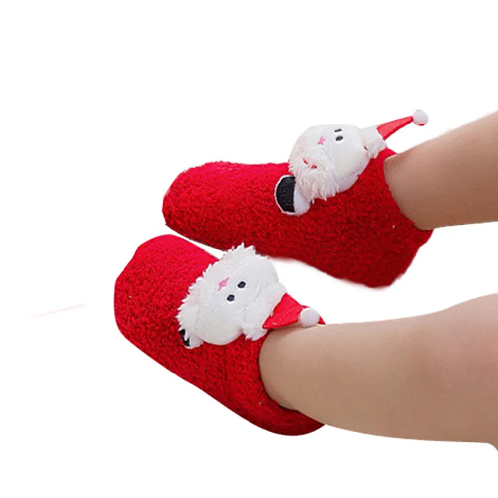 1Pair Socks Girls Boys Baby Mesh Christmas Fashion Print Floral Towel Warm Short Cartoon Thick Socks Christmas носки детские