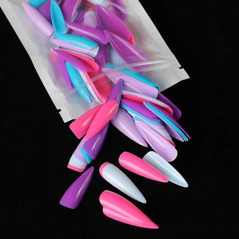Low Cost Nails-Tips Manicure-Press False-Nail Long-Stiletto Professionals Full-Cover Solid-Color dmx5Ml9eRz0
