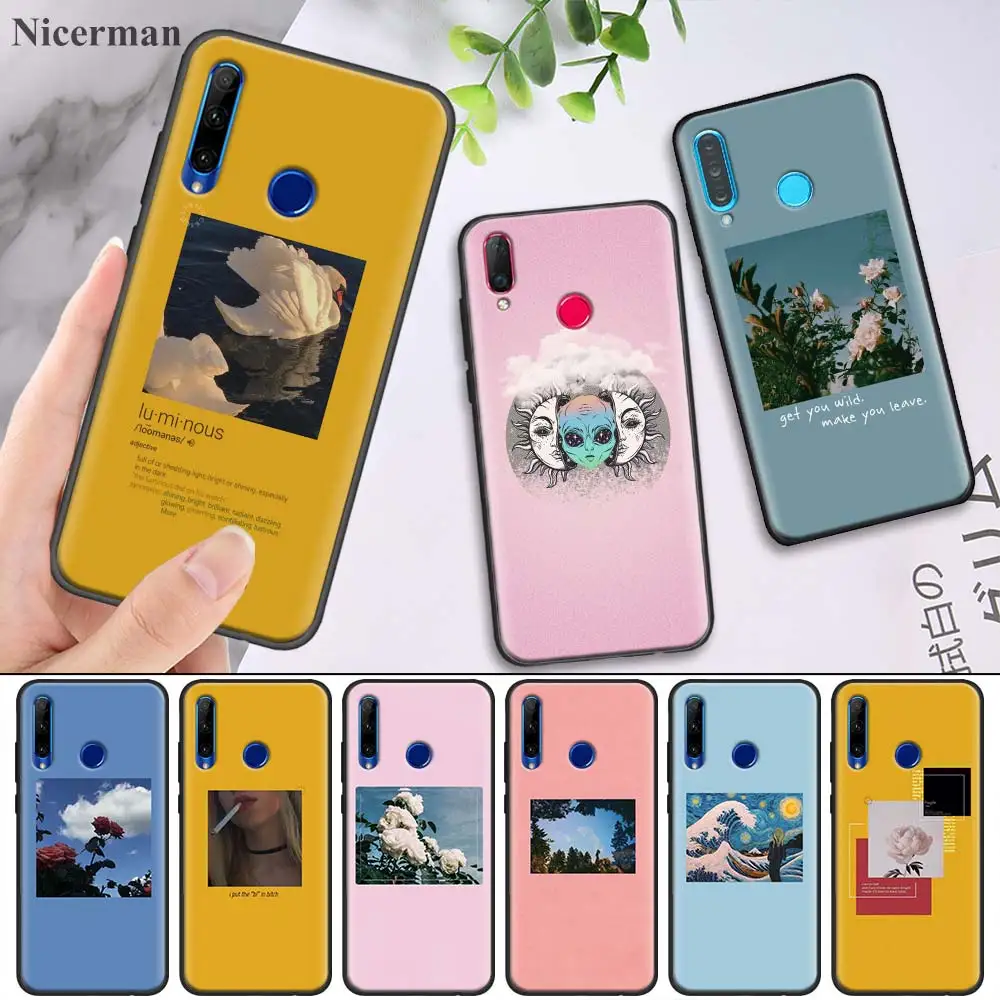 

Pink Aesthetics Aesthetic TPU Case for Huawei Honor 8X 8C 8A 8S 9 10 9X 20i V20 Lite Pro Y7 Y6 Y5 Y9 2018 2019 Play Enjoy 9E 9S