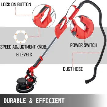 

Electric Drywall Sander Foldable Wall Sander LED Strip Light Disc Sander 750W