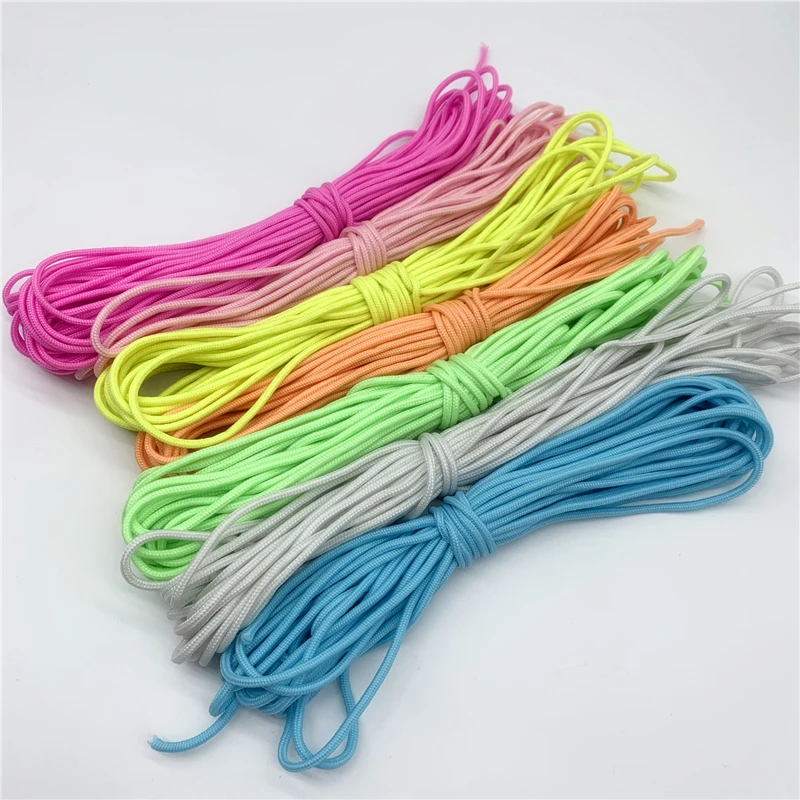 Luminous Parachute Cord Rope Lanyard Rope Mil Spec Type One Strand Climbing Camping Survival Equipment 5Yards 2mm nylon rope