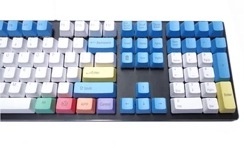 

Chalk Keycaps OEM Profile Thick PBT Keyset Laser-etched ANSI Layout for Cherry MX Switches of Mechanical Keyboard