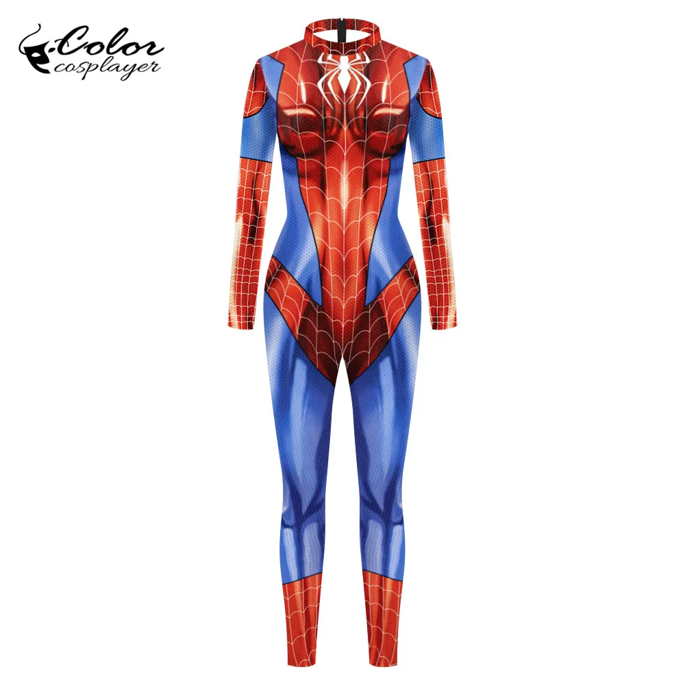 Цветной Карнавальный костюм супергероя паука для мужчин и женщин; карнавальный костюм Пурима; женская одежда с длинным рукавом; комбинезоны