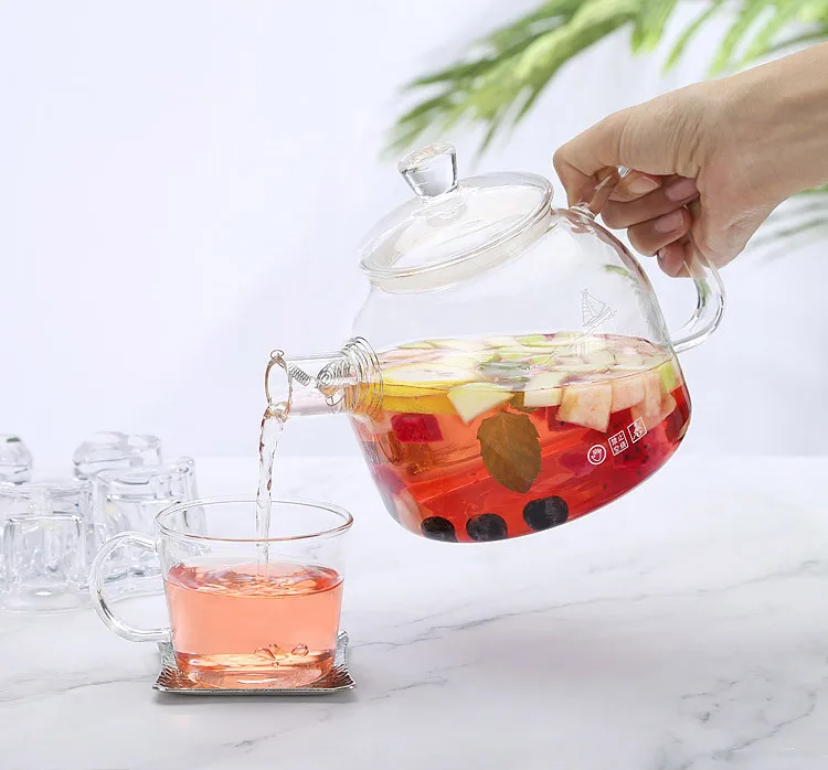 Ming shang de Glass Teapot Heated Glass Pot 900 Ml Glass Kettle Teapot Boiling Wholesale Customizable