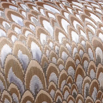 Африканский Блестящий Павлин жаккардовая парча тонкая ткань для платья, Diy Tissus материалы Telas, швейные металлические Tecido - Цвет: 3 Champange