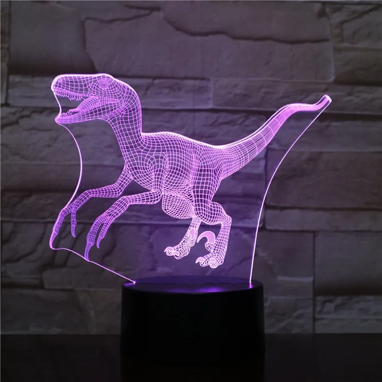 VCity Dinosaur 3D Lamp Spinosaurus Stegosaur Pterosaur Muliticolor Nightlight Amazing Visualization Optical Boy's Birthday Gift