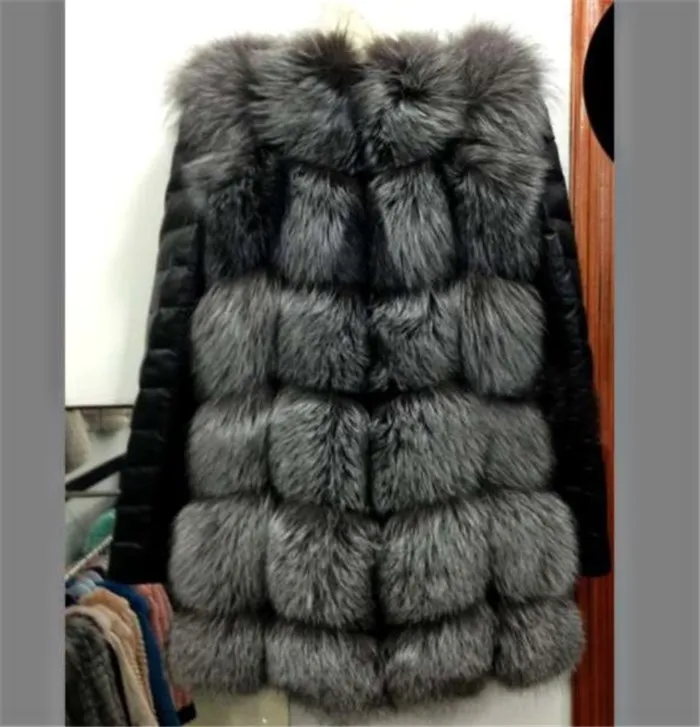 S-4XL, осенне-зимнее пальто, Женское пальто из искусственного лисьего меха с PU рукавом, женская искусственная Меховая куртка, gilet chalecos de pelo mujer DC39