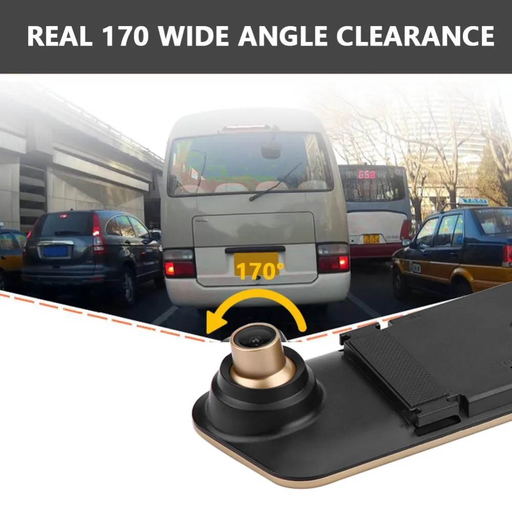 4,3 дюймов 1080P Full HD Автомобильное зеркало заднего вида DVR камера двойной объектив вождения видео рекордер цифровой двойной объектив регистратор видеокамера