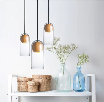 

japan deco chambre glass bedroom LED pendant lights living room hanging ceiling lamps luminaire suspendu hanglamp