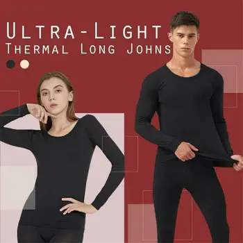 

Women & Men Seamless Elastic Thermal Inner Wear Set Winter Thermal Underwear Ultra-thin Autumn Winter Tops+pants 2pcs Suit