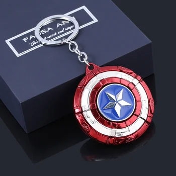 

New Captain America Rotating Shield Keychain Marvel Movie Avengers Metal High Quality Keyring Men Car Women Bag Acceesories