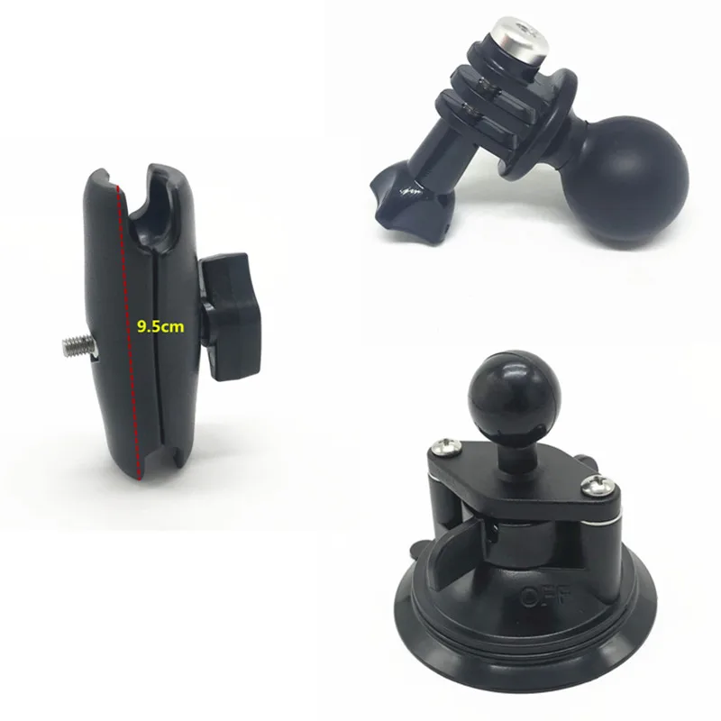 plastic arm kit Поворотный замок на присоске, длинный/короткий двойной разъем руку и 1-дюймовыечистые этикетки пробки Диаметр мяч для GoPro Hero Адаптер для gopro крепления RAM - Цвет: plastic arm kit
