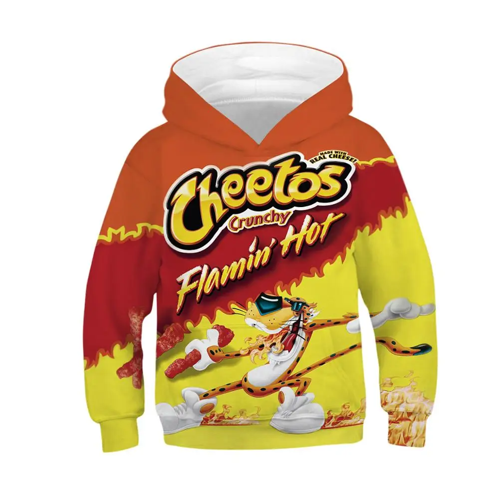 

Cartoon 3D Printed Kids Hoodies Nutella Noodle Aunt Jemima Takis Cheetos Food Hoodie Teen Boys Girls Sweatshirt For 10 12 Years