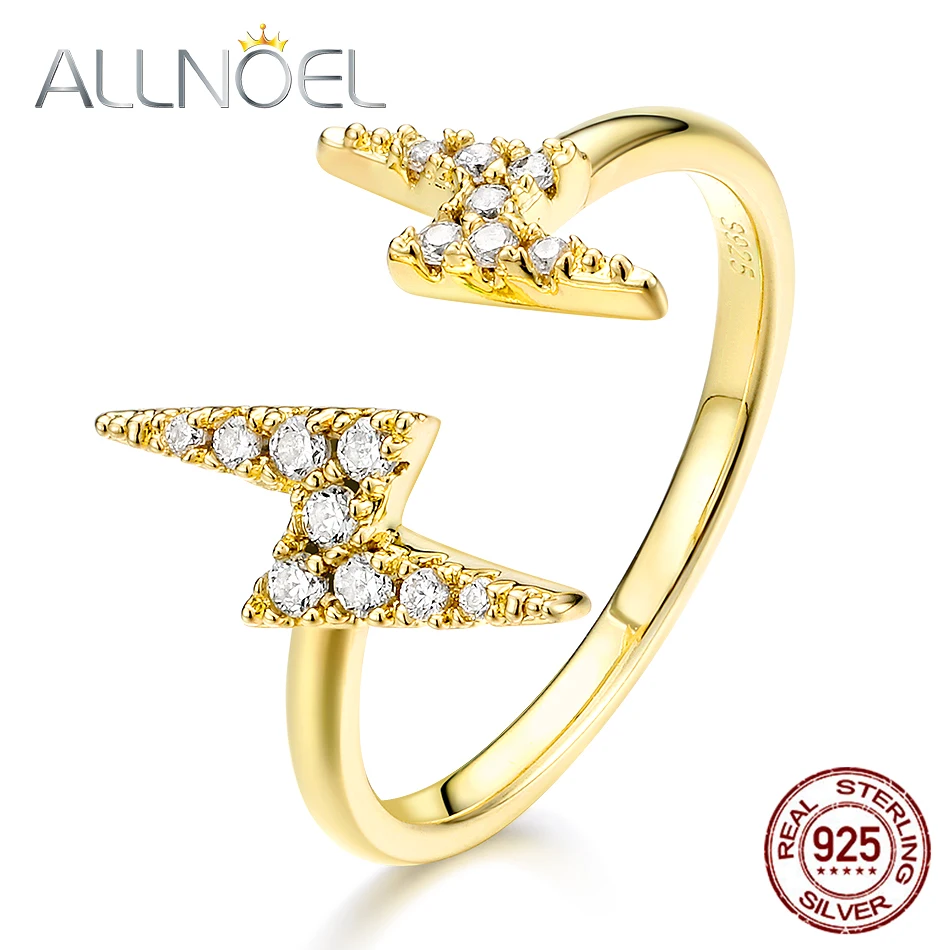 ALLNOEL, серебряные кольца из натуральной 925 пробы, драгоценные камни, хорошее ювелирное изделие для женщин, 5А, циркон, бриллиант, открытый дизайн, кольцо, свадебный подарок, новинка