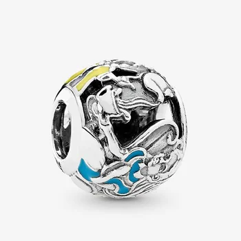 

2020 New Authentic 925 Sterling Silver Enamel Beads Fairy Tale Snow White Openwork Charm Fit Pandora Bracelet DIY Jewelry Making