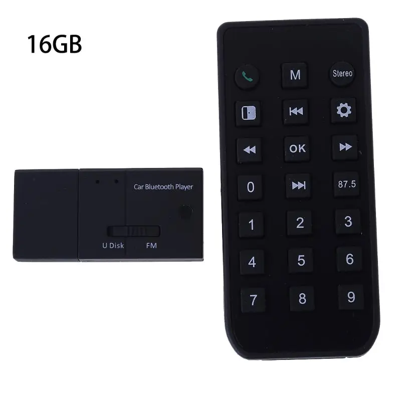2 в 1 пульт дистанционного управления U диск fm-передатчик Bluetooth 5,0 беспроводной приемник для автомобиля стерео музыка MP3 плеер комплект поставки D08B - Цвет: BK-C