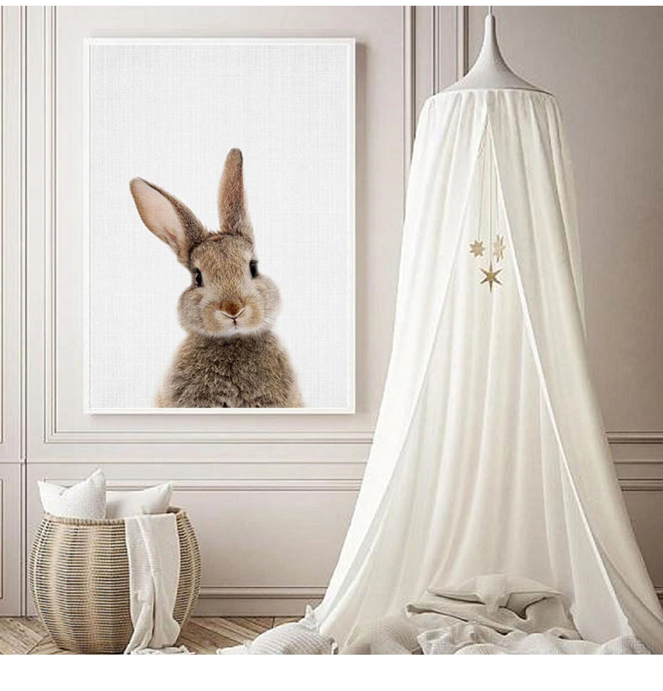 Кролик BunnyTail лесной животный детский Декор цветок холст картина девушки плакат печать стены Искусство картина Детская комната Домашний декор