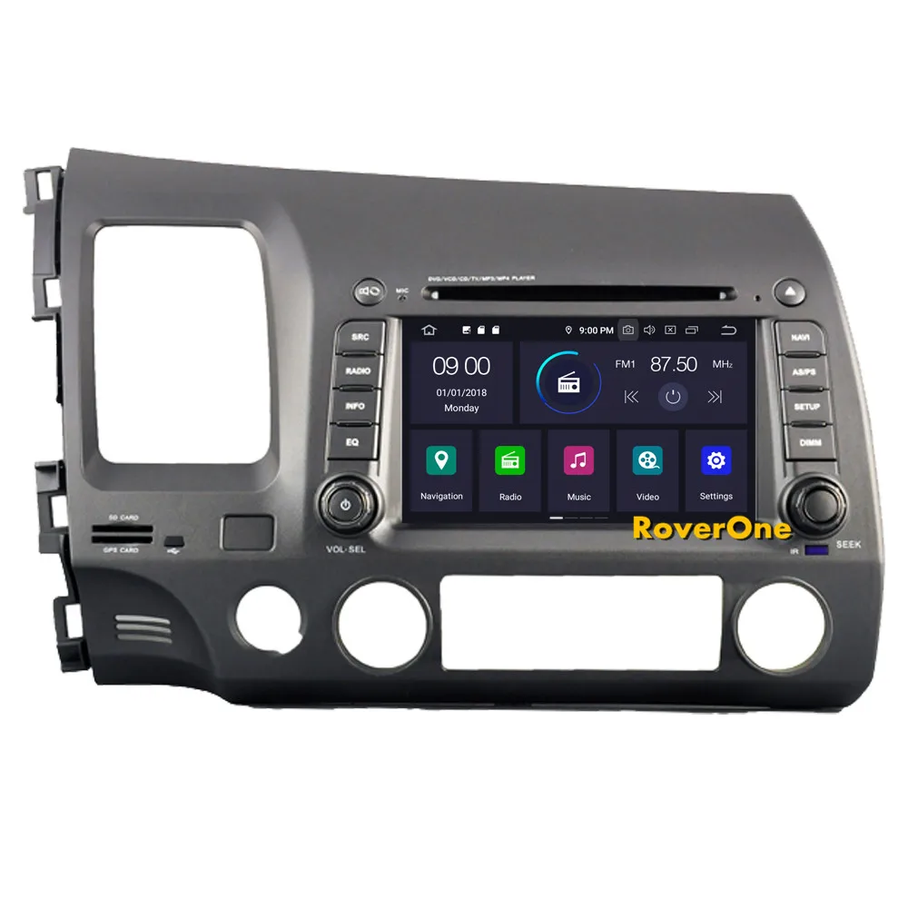 Excellent RoverOne Car Radio Stereo For Honda For Civic 2006 - 2011 Android 9.0 Octa Core DVD GPS Navigation Central Multimidia PhoneLink 13