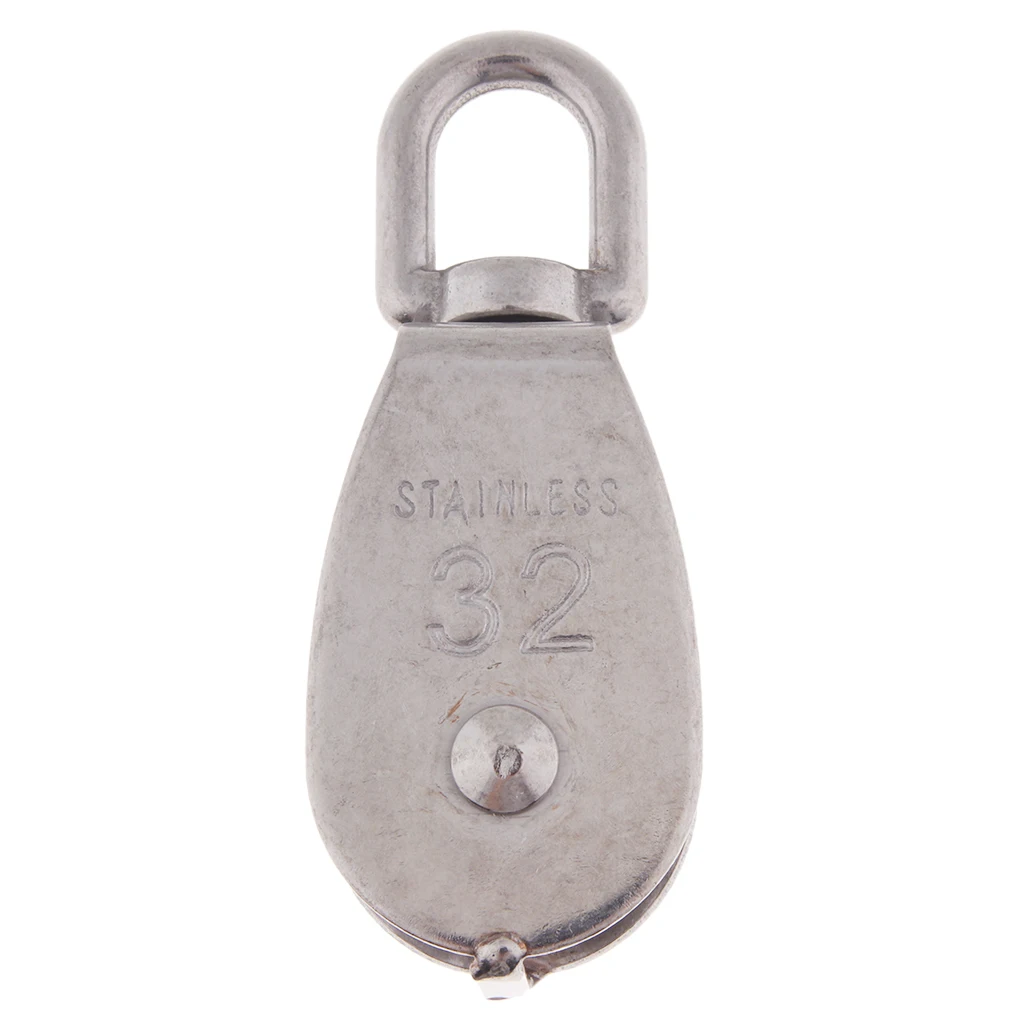 M15 M32 Single Pulley Sheave Block Swivel Eye - 304 Stainless Steel Hardware