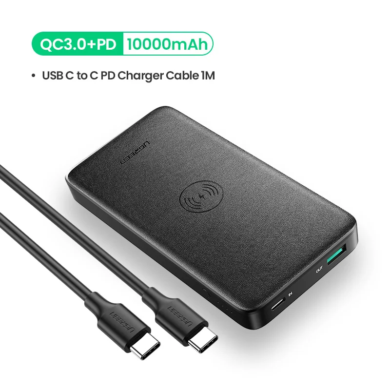 Ugreen power Bank 10000 мАч портативное быстрое зарядное устройство Быстрая зарядка 4,0 3,0 QC3.0 Qi Беспроводная зарядка для iPhone 11 Xs 8 PD повербанк - Цвет: PD Power Bank