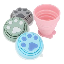 200 мл складные силиконовые чашки Складная кофейная чашка Выдвижная дорожная чайная чашка с пылезащитной крышкой спортивная чашка для воды на открытом воздухе