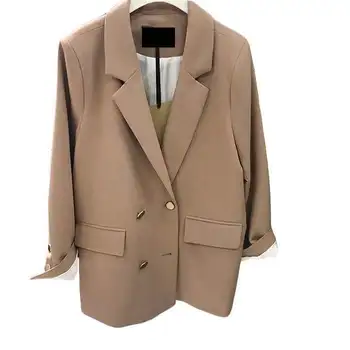 

New Fashion Women Loose Chic Black Blazer Jackets Female Retro Suits Coat Feminino OL Blazers Outerwear Sashes High Quality WB47