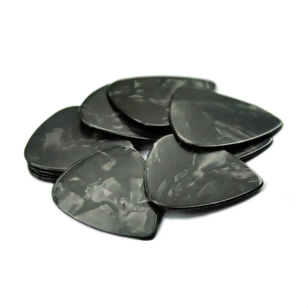 100pcs/lot 0.71mm 0.96mm 1.5mm Black Pearl Celluloid Guitar Picks Plectrums for Acoustic Electric Guitar Bass