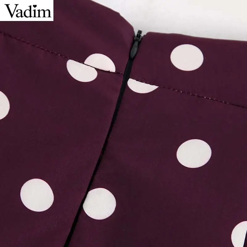 Vadim, Женская мини-юбка в горошек, с бантом, плиссированная, дизайн, молния сзади, трапециевидная, женская, шикарная, стильная, повседневная, юбки, mujer BA818