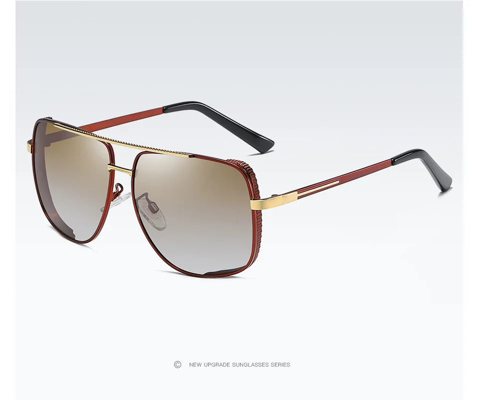 Роскошные брендовые Модные солнцезащитные очки Мужские поляризационные Квадратные Солнцезащитные очки Oculos De Sol ретро