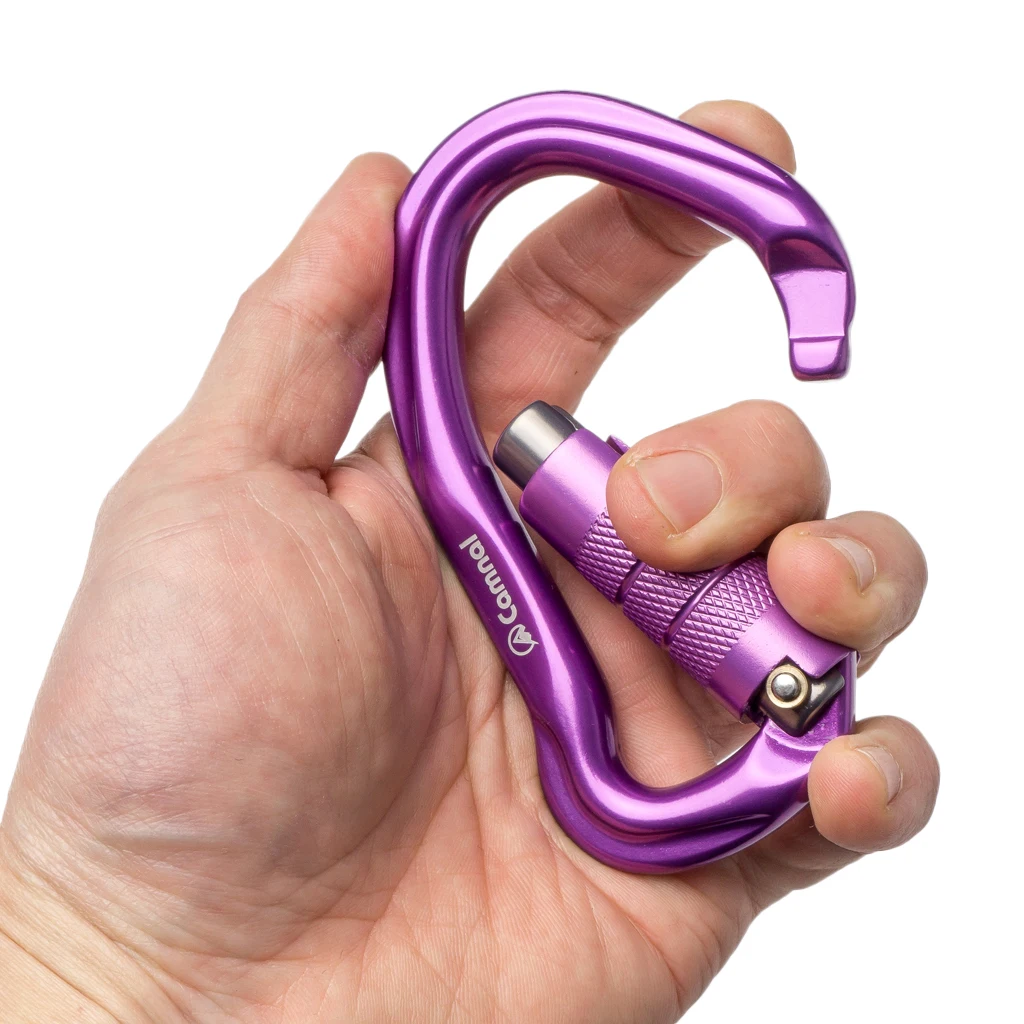 23KN Rock Climbing Carabiner D-Shaped Auto Locking Climbing Hook Screwgate Metal Clip for Climber Hiking Outdoor Sport Tools
