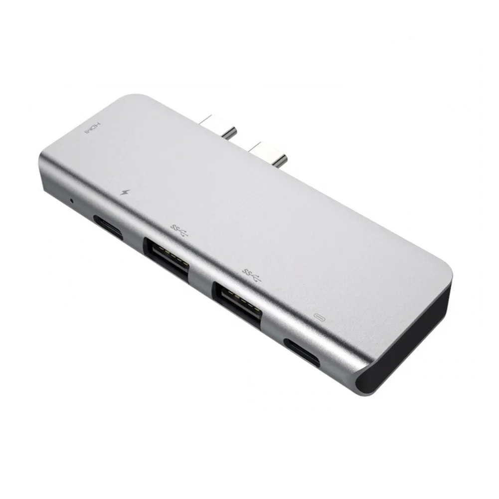 Двойной тип C к USBC Thunderbolt 3 PD Быстрая зарядка концентратор 2 USB 3,0 HDMI 4K 30HZ USB-C многопортовый сплиттер адаптер для Macbook Pro