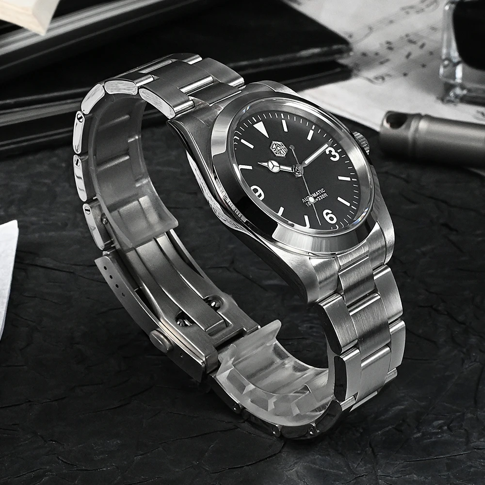 San Martin 36mm Explore Series Vintage Men Sport Watch Luxury Sapphire PT5000 Automatic Mechanical Self Winding Waterproof 100m