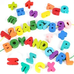 Cuentas de cordón educativas para niños pequeños, cuentas de encordado de madera, Juguetes para niños, 3, 4, 5, 6, 7 Años, Montessori