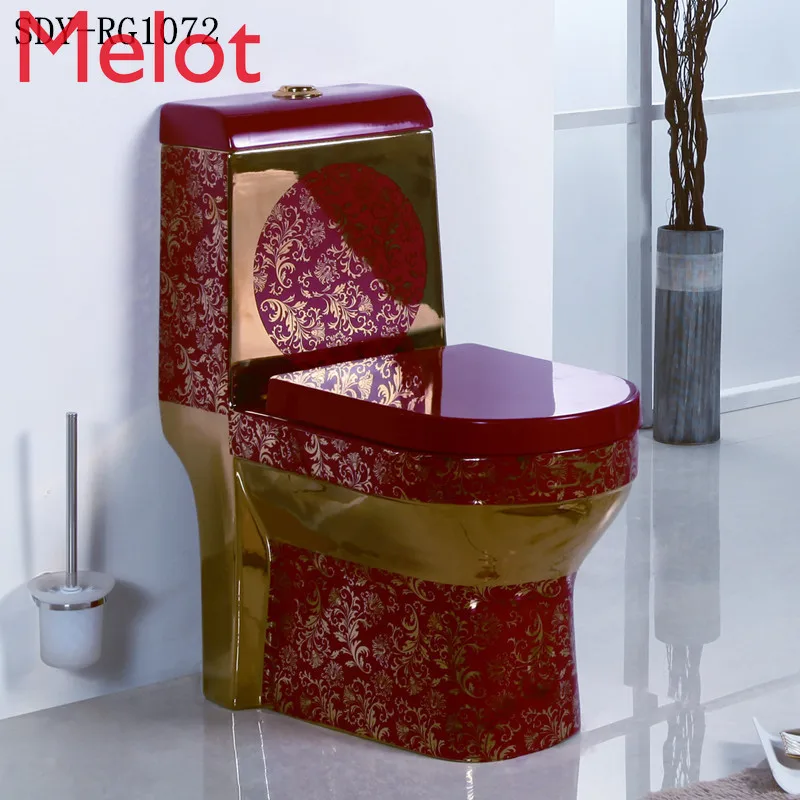 

ceramic gold color toilet bowl red sanitary toilet