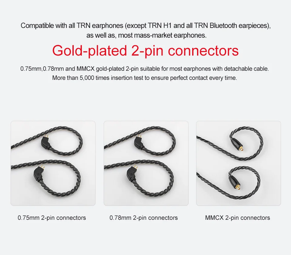 3.5mm MMCX 0.75 0.78 Upgrade 6 Core Black Silver Plated Cable Wire Earphone for TRN V30/V80/X6 CCA AS10 ZS10 AS0