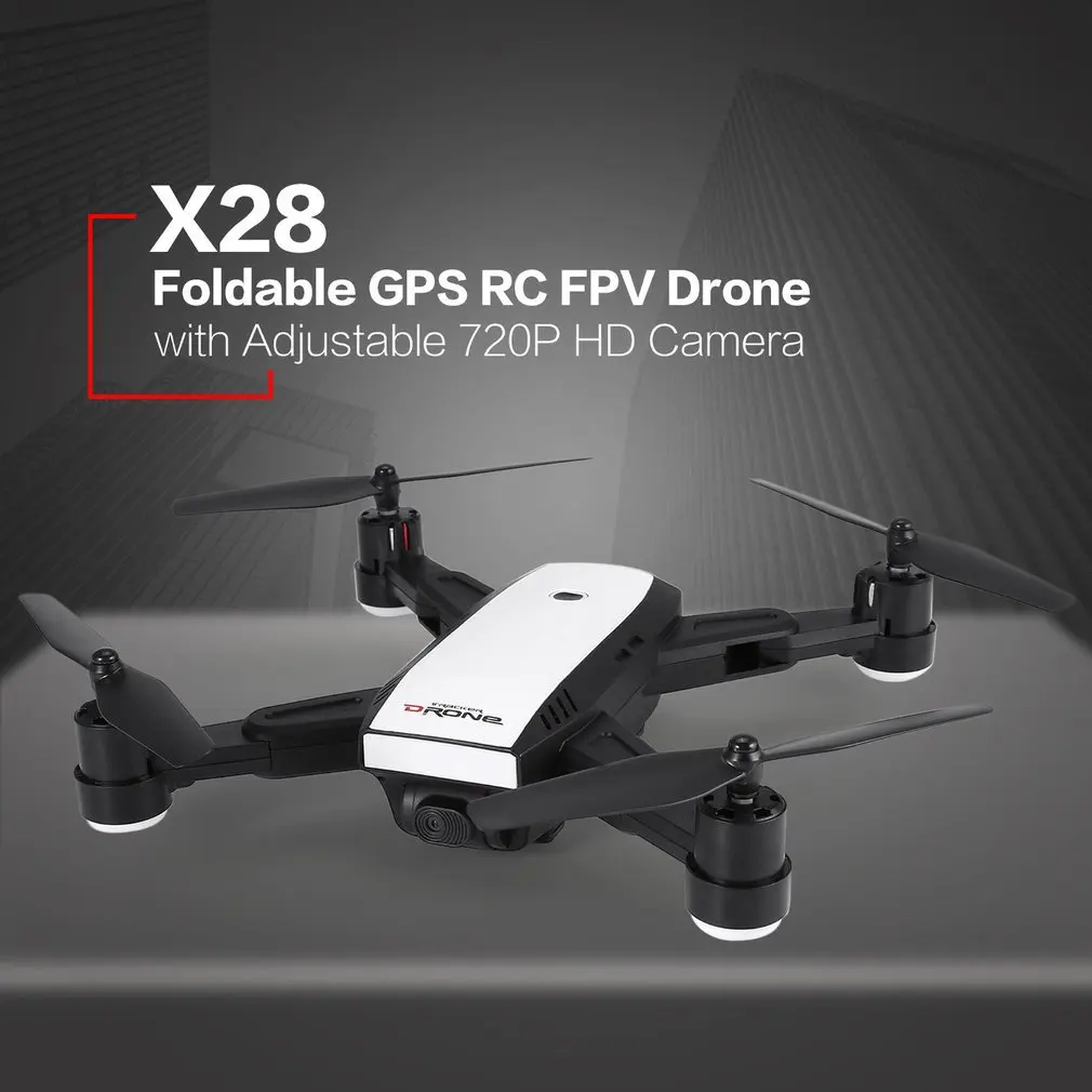 LH-X28GWF Мини RC Дрон игрушка Wifi управление дистанция gps FPV 4 оси с 720 P/1080 P HD камера 2/3 батарея светодиодный светильник возврат одной кнопкой