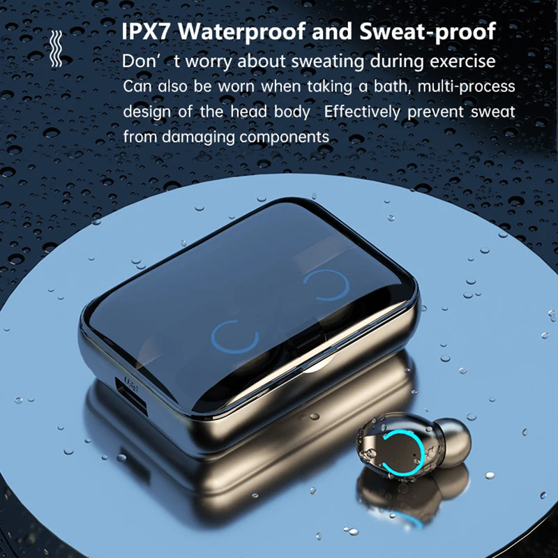 Bkm Tws Auricolari Bluetooth Cuffie Wireless 9D Stereo Sport Auricolari Impermeabili Cuffie Con Microfono