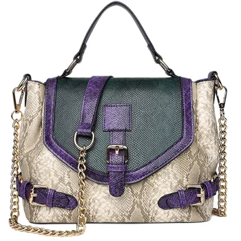 

Fashion Multicolor Women Handbags Serpentine Large Tote Pu Leather Tote Bags Single Shoulder Bags For Female