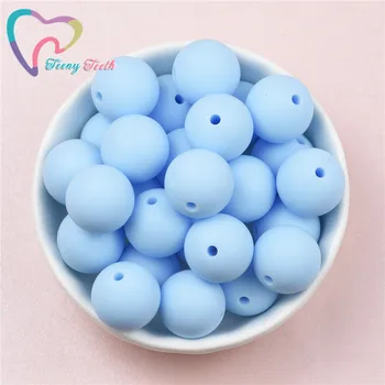 

10 PCS Light Blue 9-15 MM Silicone Round Ball Beads Baby Teething Teether BPA Free DIY Nursing Jewelry Pendant Ball Perles Beads