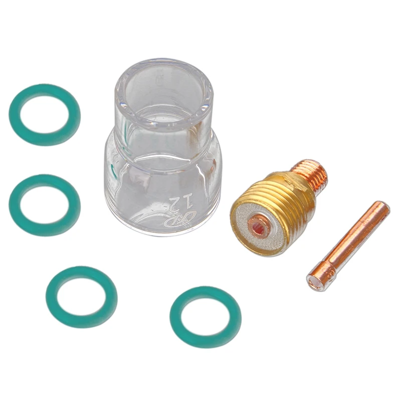 

7Pcs/Set #12 Pyrex Glass Cup Kit Stubby Collets Body Gas Lens Tig Welding Torch For Wp-9/ 20/ 25 Welding Accessories CNIM Hot