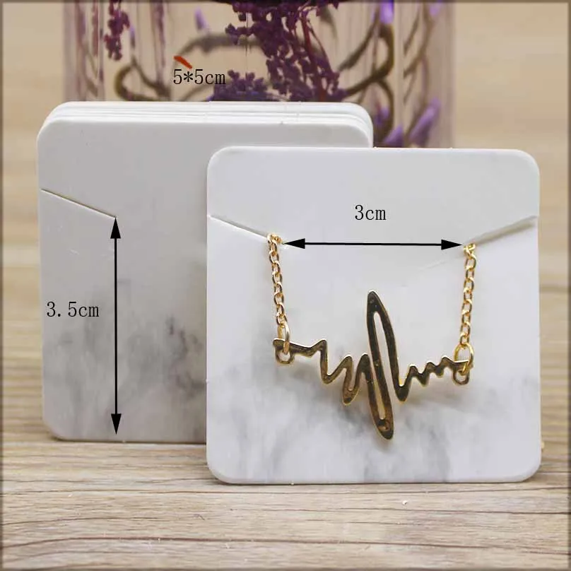 5*5cm Fashion Jewelry Display Necklace charms package card 50pc marbling Merry christmas style pendant display tag card