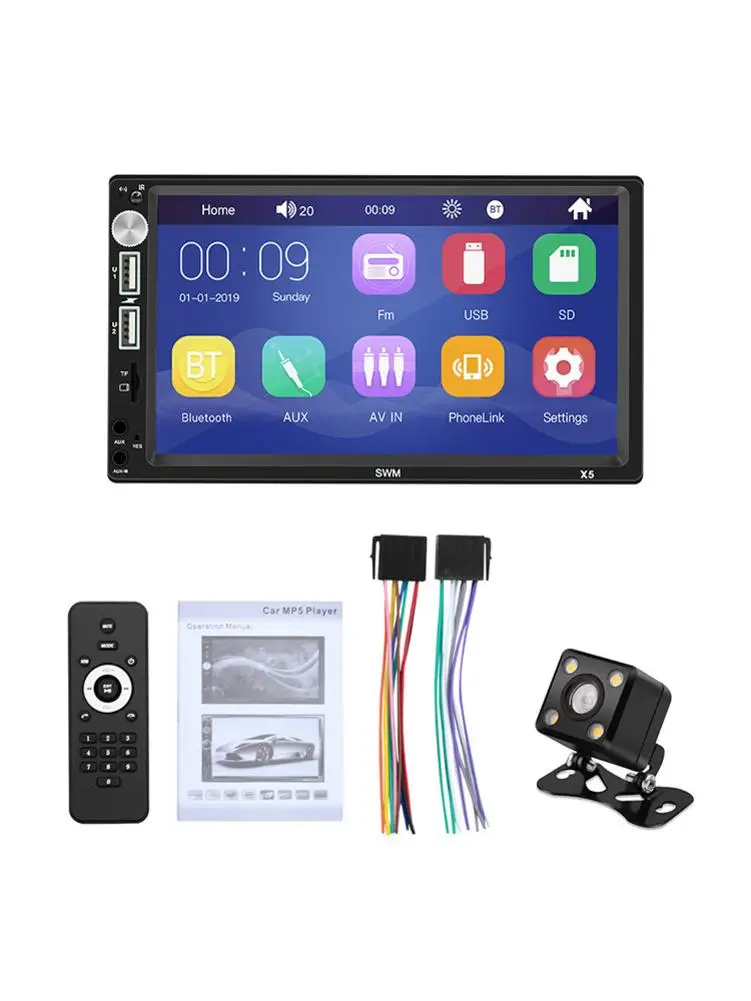 7In MP5 плеер мульти-радиоприемник WIN-CE система сенсорный экран Bluetooth 2 Din HD Поддержка IOS/Android телефон Зеркало Ссылка USB/TF/AUX