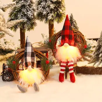 

Christmas Doll Pendant With LED Light Merry Christmas Decor for Home 2020 Christmas Tree Ornaments Noel Xmas Gifts New Year 2021